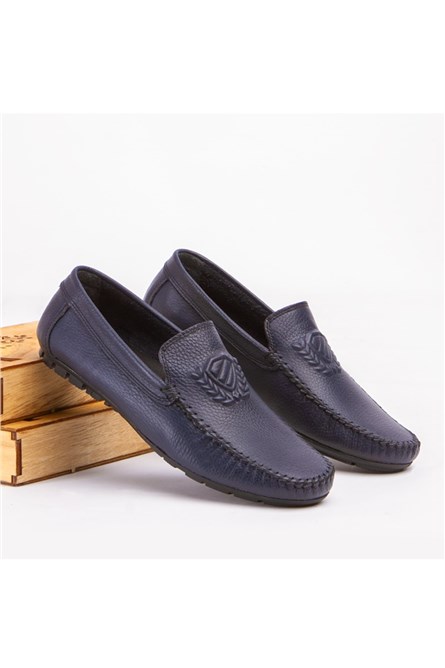 Marwells Sapatos masculinos de couro genuíno  - Azul escuro 2021512