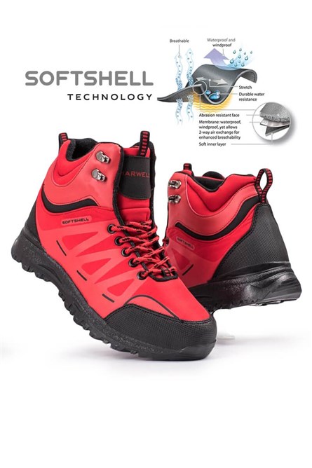 Botas de caminhada masculinas MARWELLS Softshell - vermelhas 20210835600