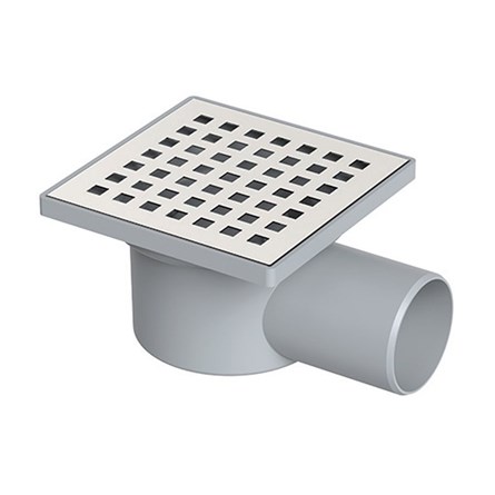 MaxiFlow Line 10x10 cm 50 mm Yan Çıkış Yer Süzgeci  #341932