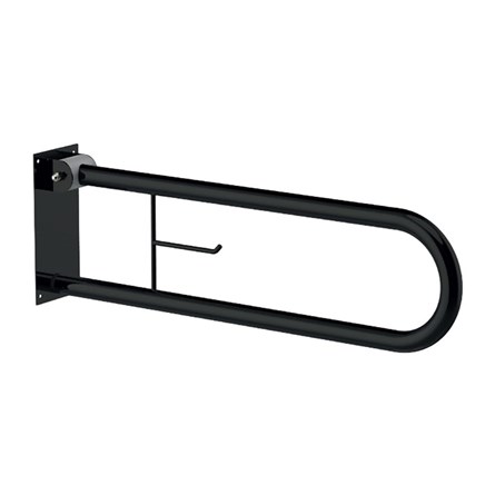 Maniglia ausiliaria MaxiFlow con porta carta igienica - Nera #343735