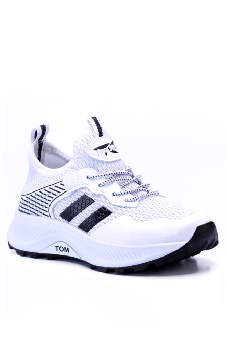 Calçado Esportivo Infantil T028 - Branco com Preto #394277