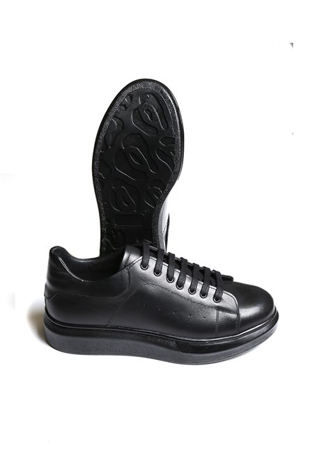 Sapatos masculinos de couro genuíno - Preto 20210834576