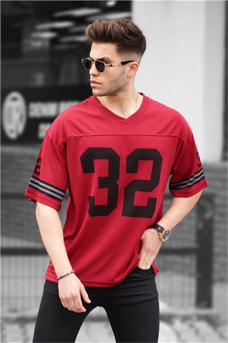 Camiseta Masculina Oversize - Vermelho Escuro #329686