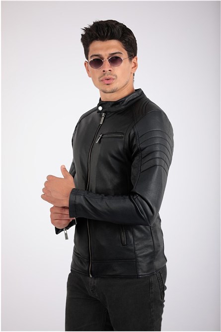 Jaqueta de couro masculina - Preta 2021083124
