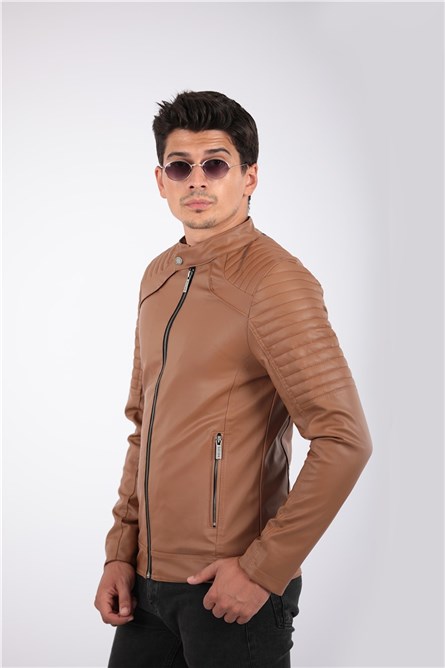 Jaqueta de couro masculina - Canela 2021083156