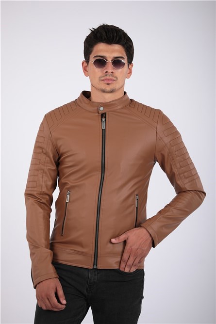 Jaqueta de couro masculina - Canela 2021083157