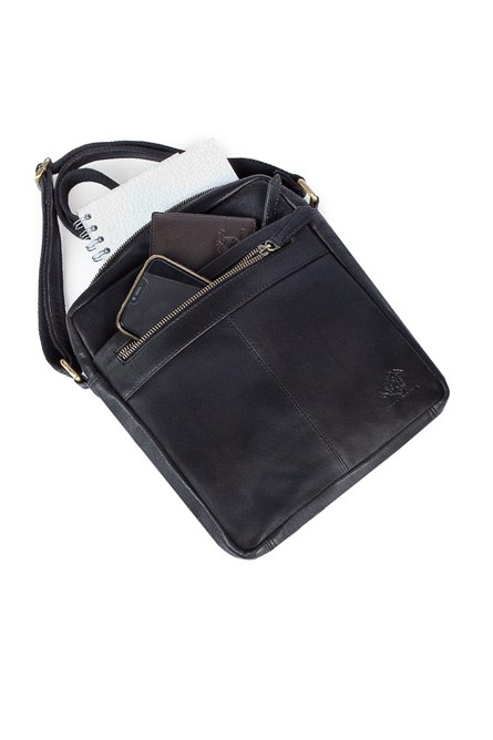 Bolsa de Couro Masculina AFZ-04 - Preta 997608