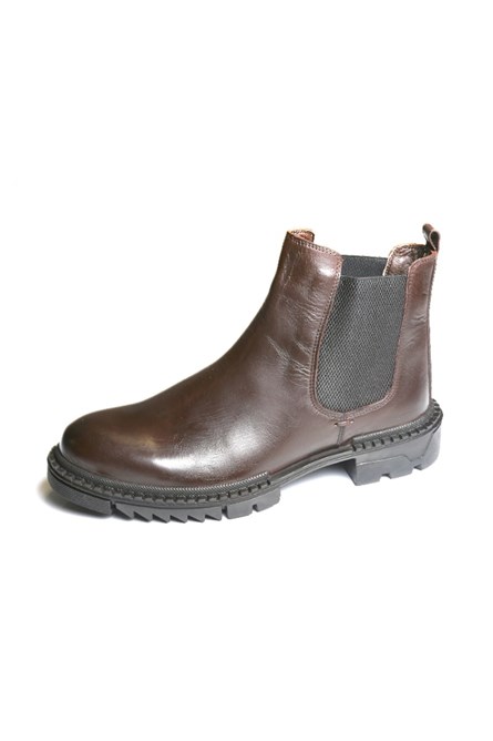 Botas masculinas de couro genuíno - Castanho escuro 20210834683