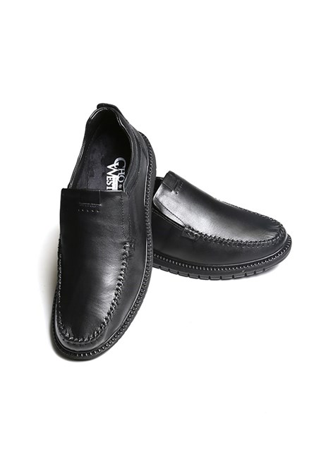 Sapatos masculinos de couro genuíno - Preto 20210834685