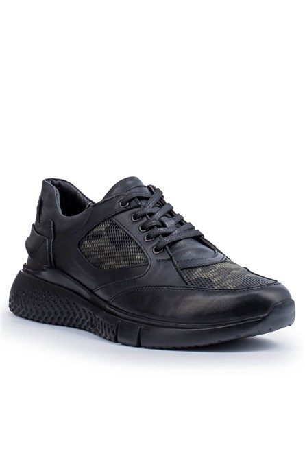 Sapatos masculinos de couro genuíno - Preto 20210835133