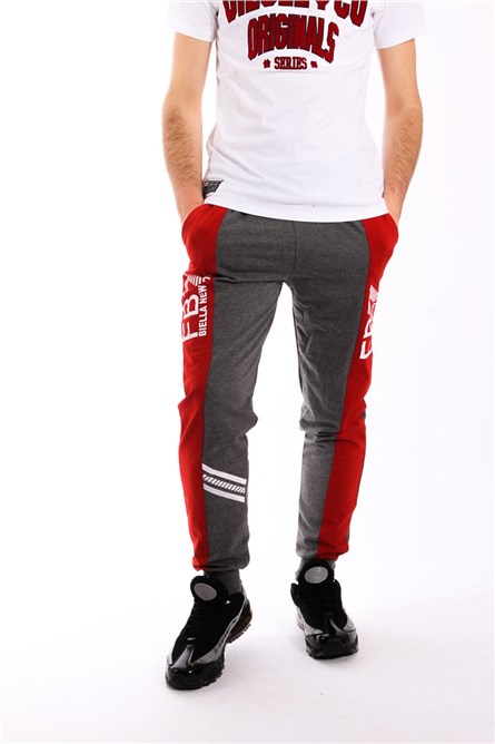 Jogger masculino Madmext - cinza, vermelho #81094491