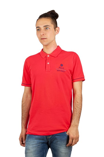 Camiseta masculina New World Polo - Vermelha #23510837
