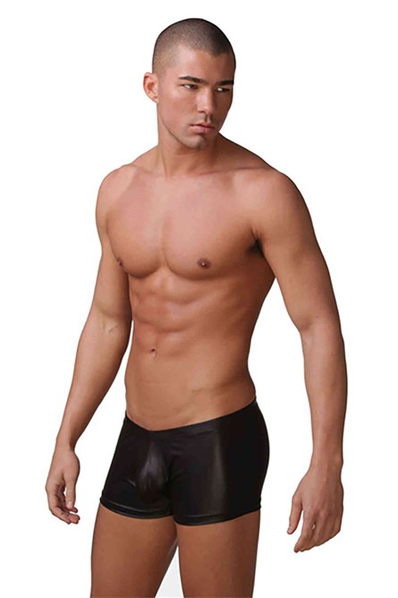 Boxer Masculino de Couro - Preto #309949