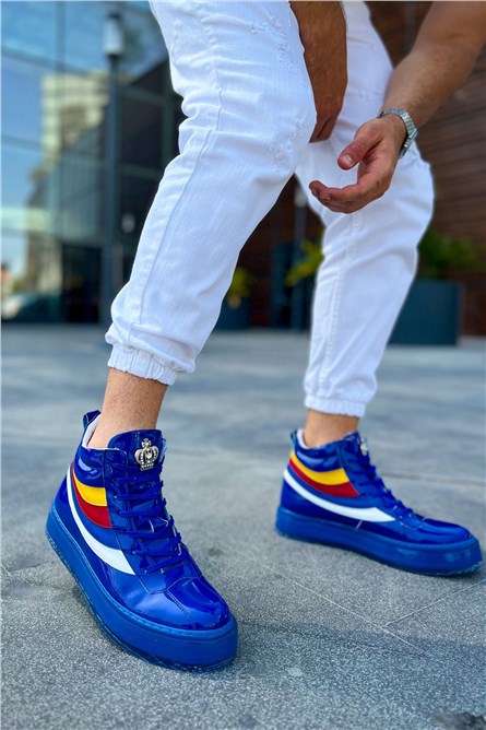 CH973 Botas de amarrar para homens - Azul #385140