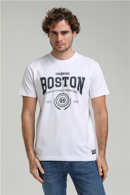 Camiseta Masculina Slim Fit 23SSM20287 - Branca #371582