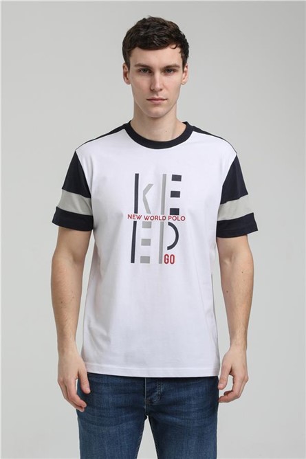 Camiseta Masculina Slim Fit 23SSM20323 - Branca #371378