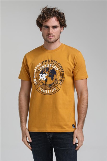 Camiseta Masculina 23SSM20292 - Cor Mostarda #371548