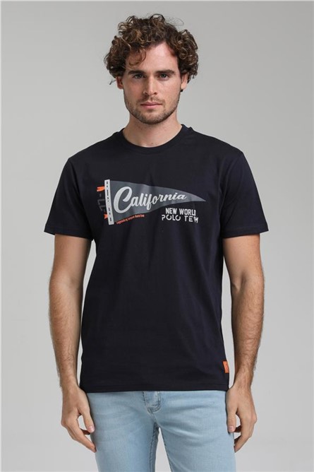 T-shirt da uomo Regular Fit 23SSM20300 - Blu scuro #371503