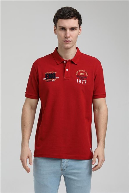 Men's Collar T-Shirt 23SSM10256 - Red #371650