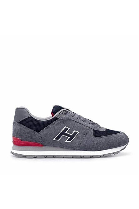 Sapatos esportivos masculinos de couro genuíno Hammer Jack - Cinza #395423