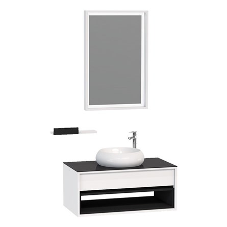 Set da bagno Nplus Cactus 100 cm - Bianco #340763