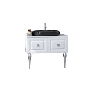 Nplus Century ezüst fürdőszobai alsó szekrény 90 cm - fehér #338705