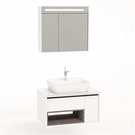 Nplus Galaxy kupaonski ormarić 80 cm - bijeli #340776