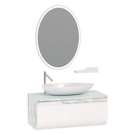 Set de baie Nplus Kuga 100cm - Alb #340787