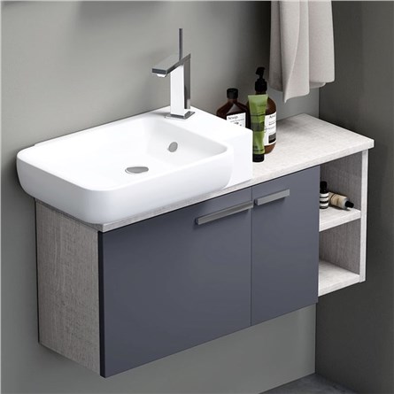 Dulap de bază cu chiuvetă 96 cm Nplus Polo - Antracit #342443