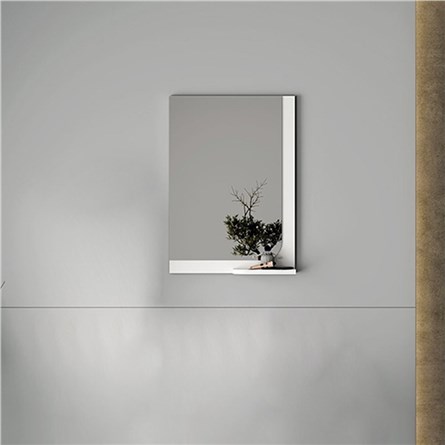 Nplus Rio Ogledalo s policom 61 cm - Bijela boja #340915