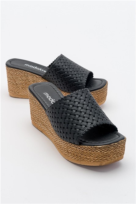 Chinelos femininos com sola completa - Preto #381743