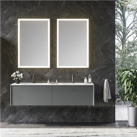 Orka Cube Bathroom set 160 cm - Matt gray #341662