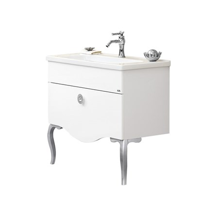 Mobile Bagno Orka Cunda 80 cm - Bianco-Argento #339853