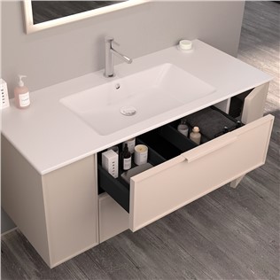 Orka masívna kúpeľňová skrinka 120 cm – matný kašmír #344365