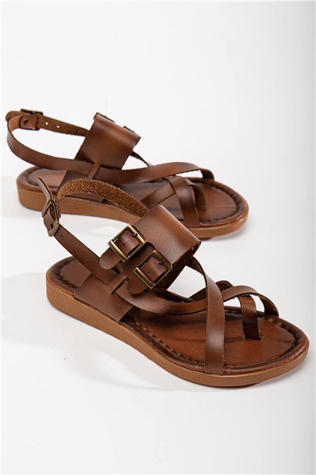 Sandálias Casuais Femininas - Cor Taba #367305