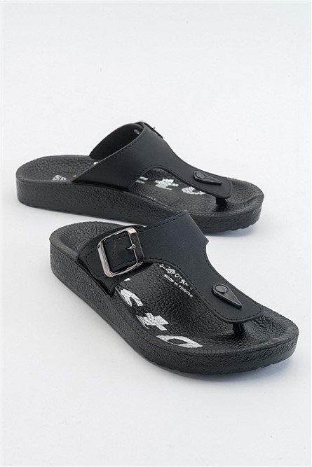 Chinelos Casuais Femininos - Pretos #371236