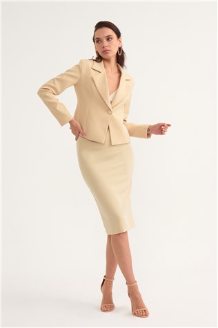 Saia Justa Feminina - Bege Claro #320841