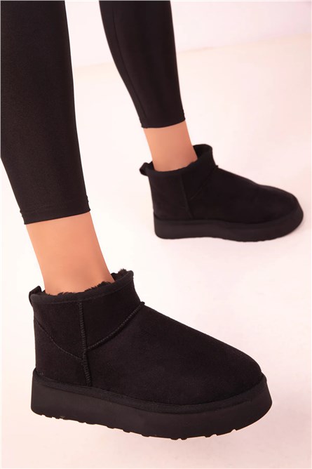 Botas femininas com forro quente UG04 - Pretas #404865