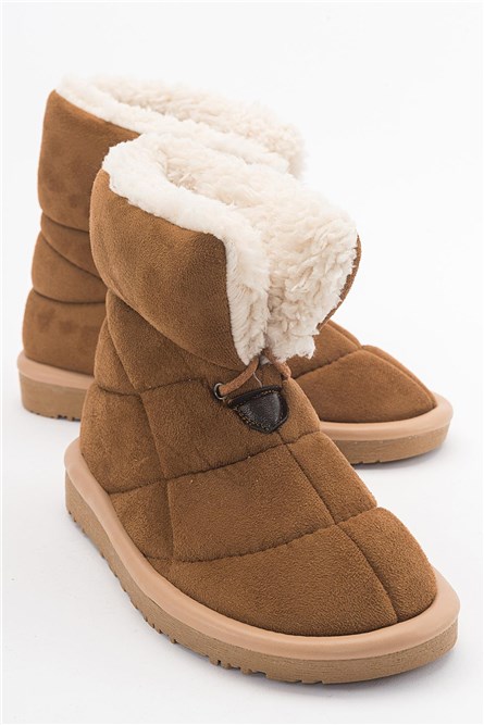Botas femininas de camurça para neve com sola antiderrapante - Taba #405031