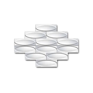 Q Dekor Elips ručno rađena keramika 7x21cm - bijela #350970