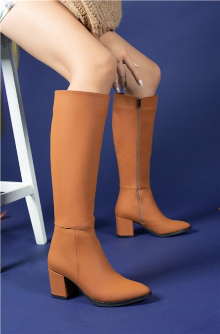 Botas Femininas 0012816S - Taba Mat #358504