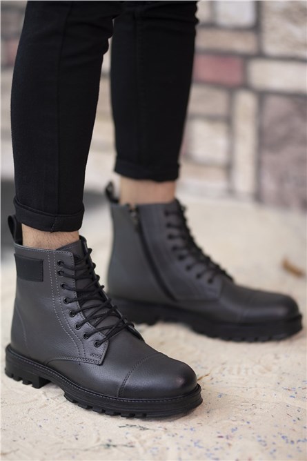 Botas masculinas com zíper 0012856 - Cinza Fumaça #334468