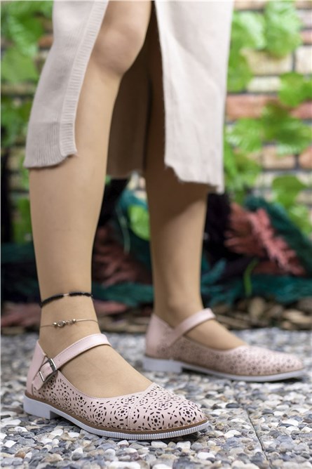 Sapatos casuais femininos 0012505 - Pó #325544