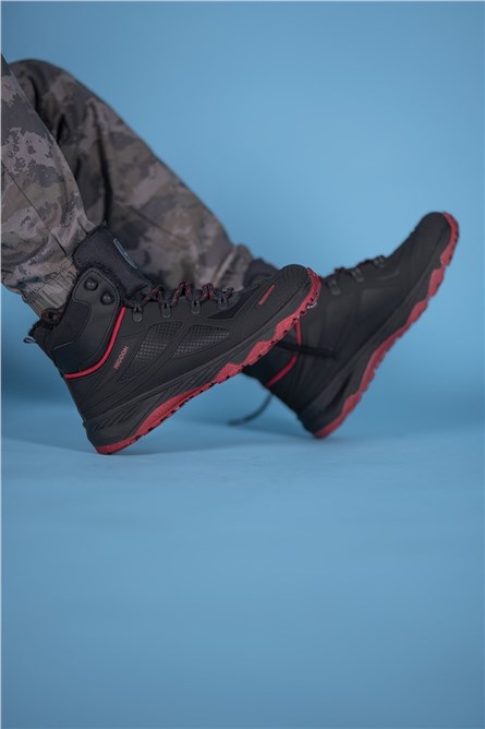 Botas de caminhada unisex 00128020 - pretas com vermelho #326014