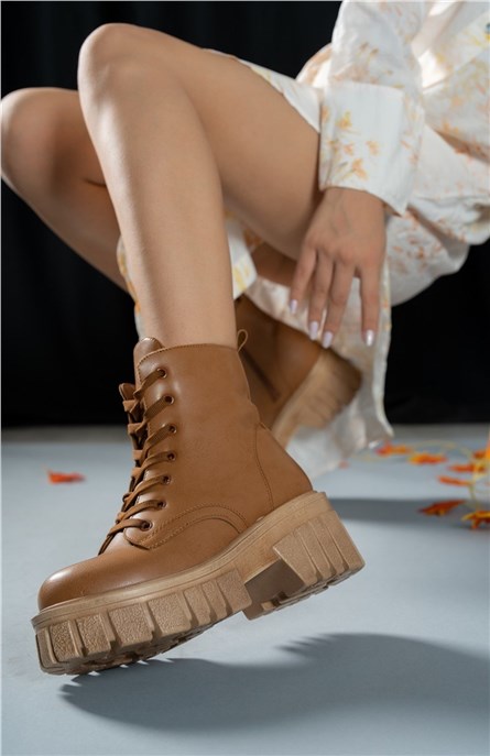 Botas femininas com zíper e cadarço 0012805 - Taba #358946