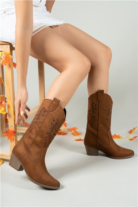 Botas femininas de camurça 00127001 - Taba #359301