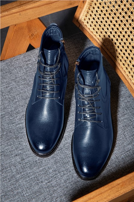 Botas masculinas de couro legítimo Ducavelli - Azul Escuro #363789