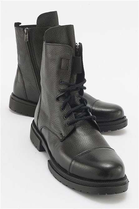 Botas Masculinas de Couro Genuíno - Pretas #411572