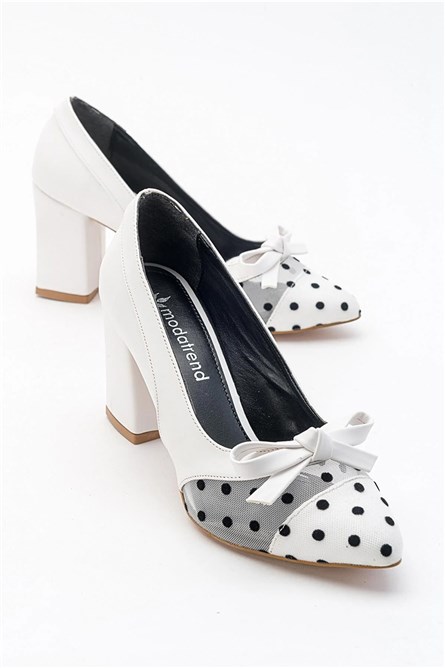 Sapatos femininos com fita - Branco #312177