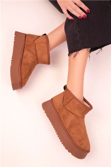 Botas femininas com forro quente UG04 - Taba #404866